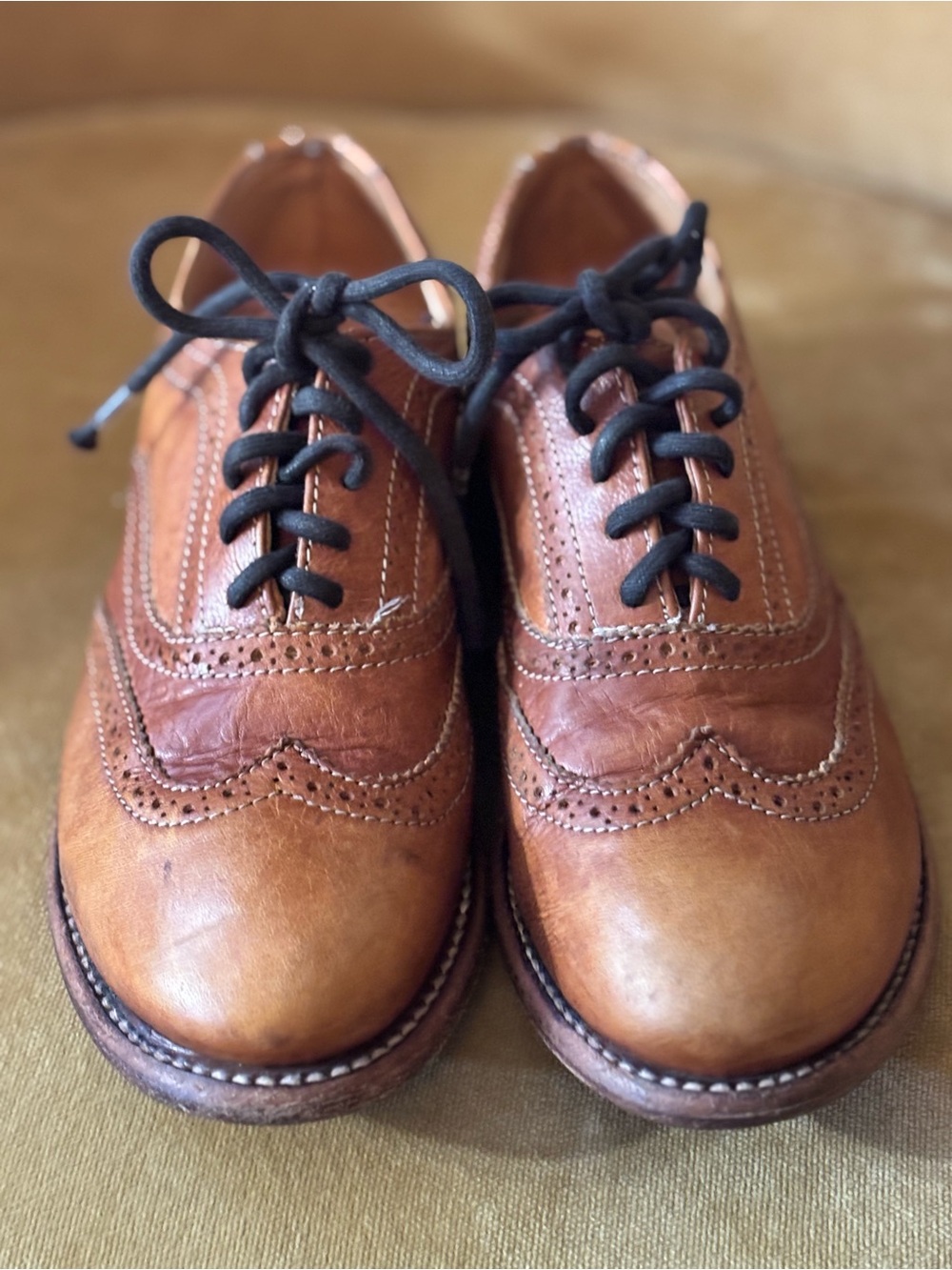 BED STU leather wingtips WOMENS size 7 LITA COBBLER cognac